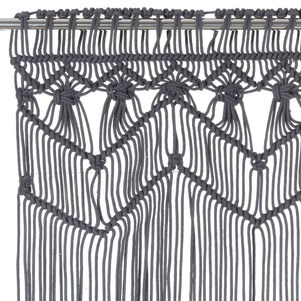 Gordijn macramé 140x240 cm katoen antraciet is nu te koop bij PeponiXL, paradijselijk wonen!