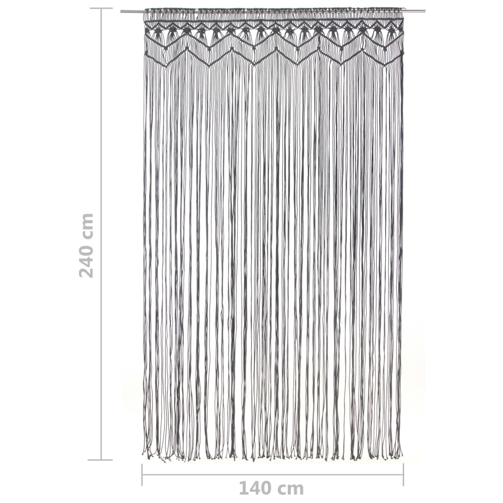 Gordijn macramé 140x240 cm katoen antraciet is nu te koop bij PeponiXL, paradijselijk wonen!