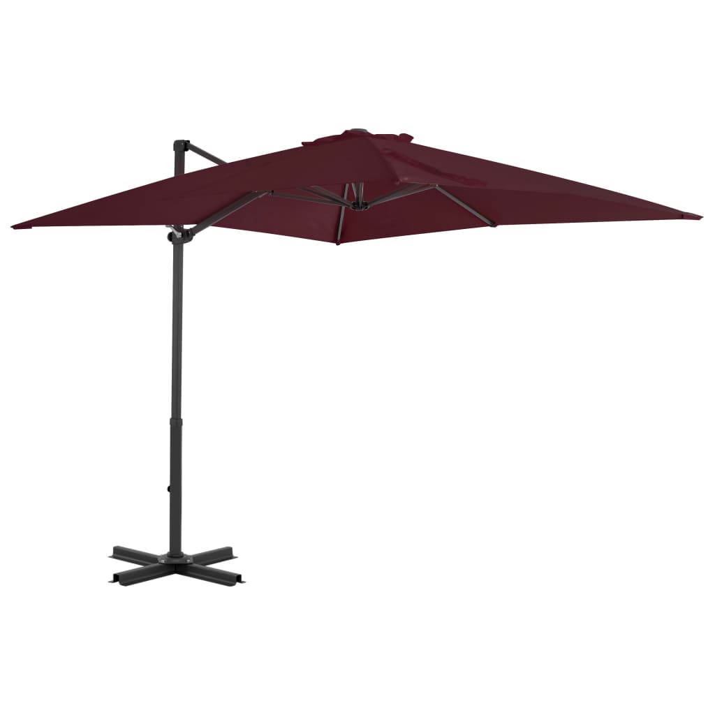 Zweefparasol met aluminium paal 250x250 cm bordeauxrood is nu te koop bij PeponiXL, paradijselijk wonen!