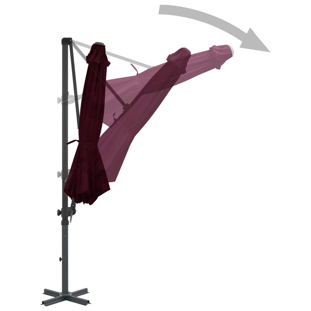 Zweefparasol met aluminium paal 300 cm rood is nu te koop bij PeponiXL, paradijselijk wonen!
