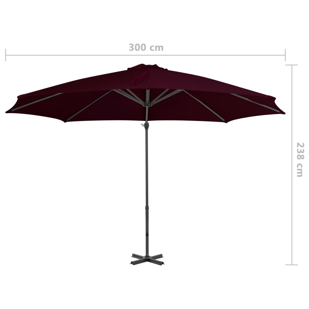 Zweefparasol met aluminium paal 300 cm rood is nu te koop bij PeponiXL, paradijselijk wonen!