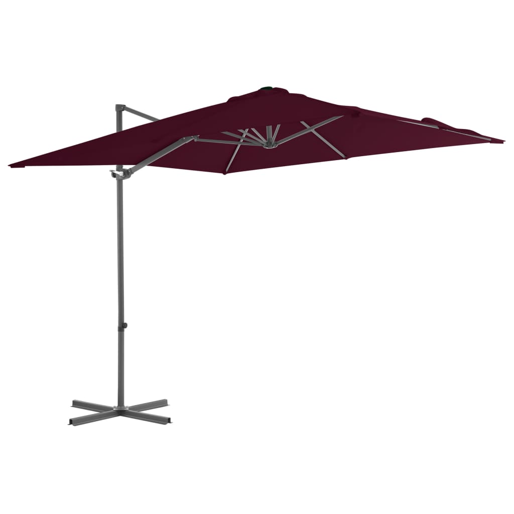 Zweefparasol met stalen paal 250x250 cm bordeauxrood is nu te koop bij PeponiXL, paradijselijk wonen!
