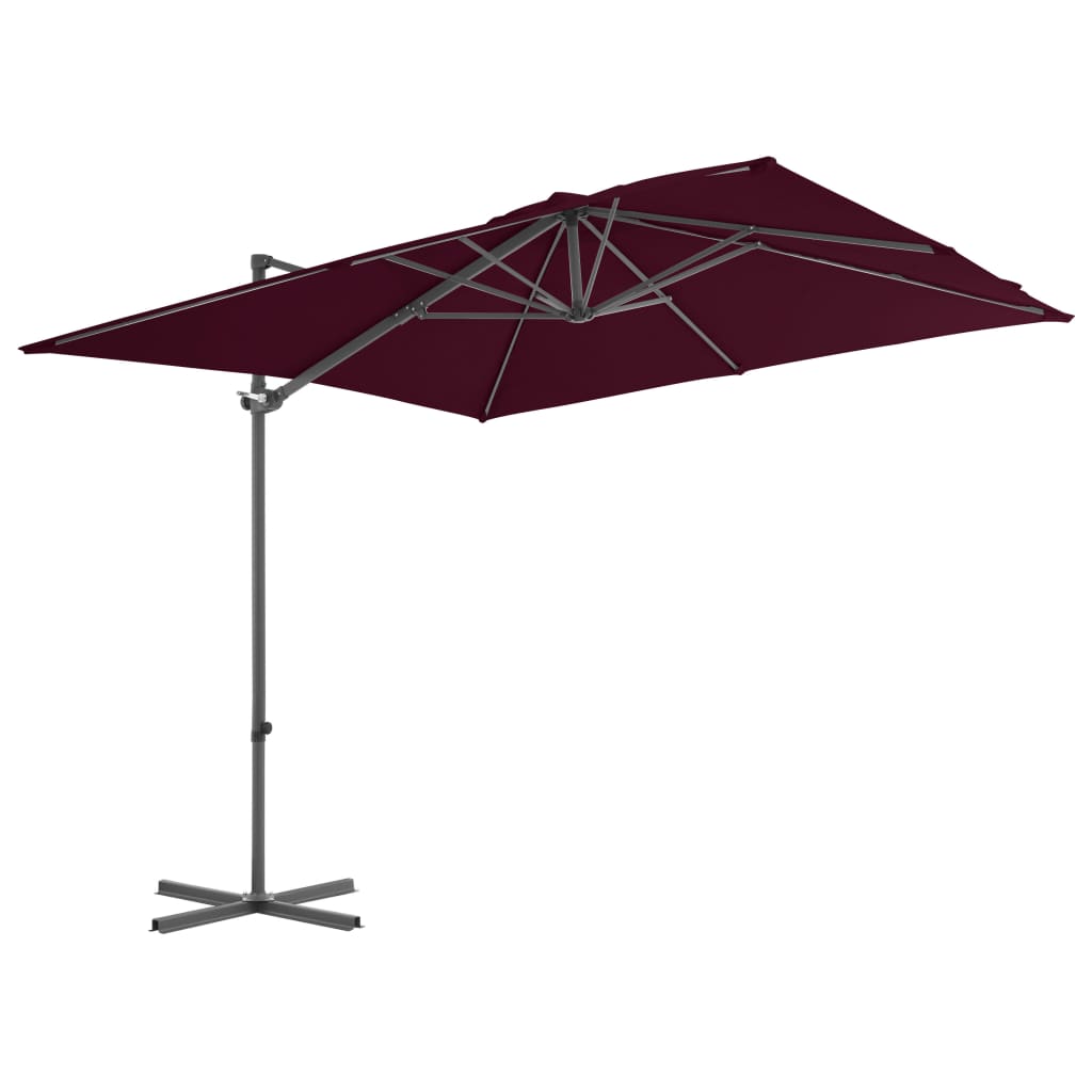 Zweefparasol met stalen paal 250x250 cm bordeauxrood is nu te koop bij PeponiXL, paradijselijk wonen!
