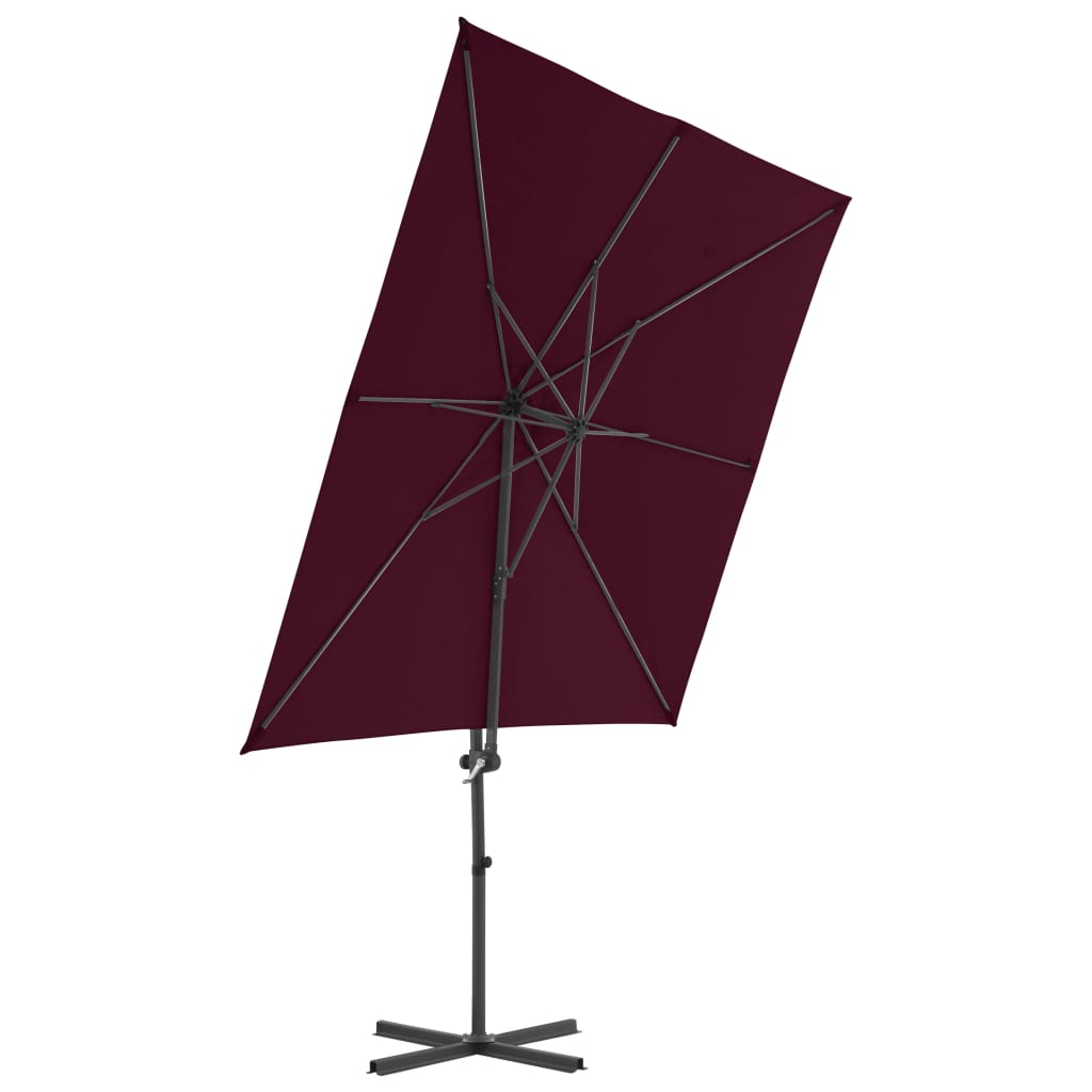 Zweefparasol met stalen paal 250x250 cm bordeauxrood is nu te koop bij PeponiXL, paradijselijk wonen!