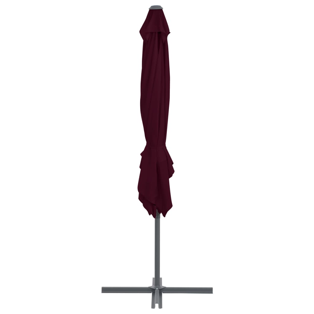 Zweefparasol met stalen paal 250x250 cm bordeauxrood is nu te koop bij PeponiXL, paradijselijk wonen!