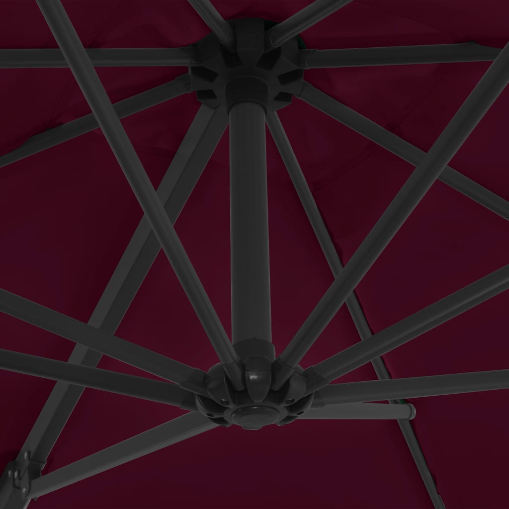 Zweefparasol met stalen paal 250x250 cm bordeauxrood is nu te koop bij PeponiXL, paradijselijk wonen!