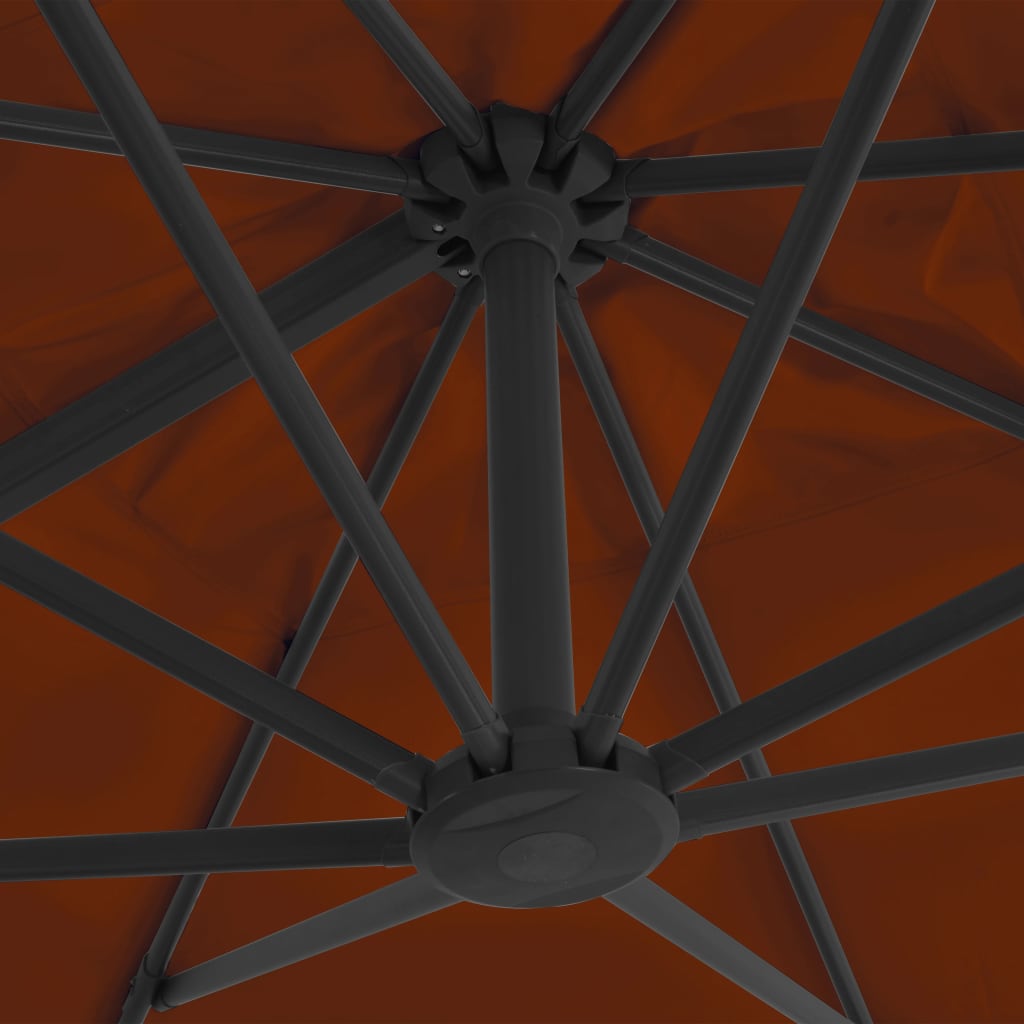 Zweefparasol met aluminium paal 300x300 cm terracottakleurig is nu te koop bij PeponiXL, paradijselijk wonen!
