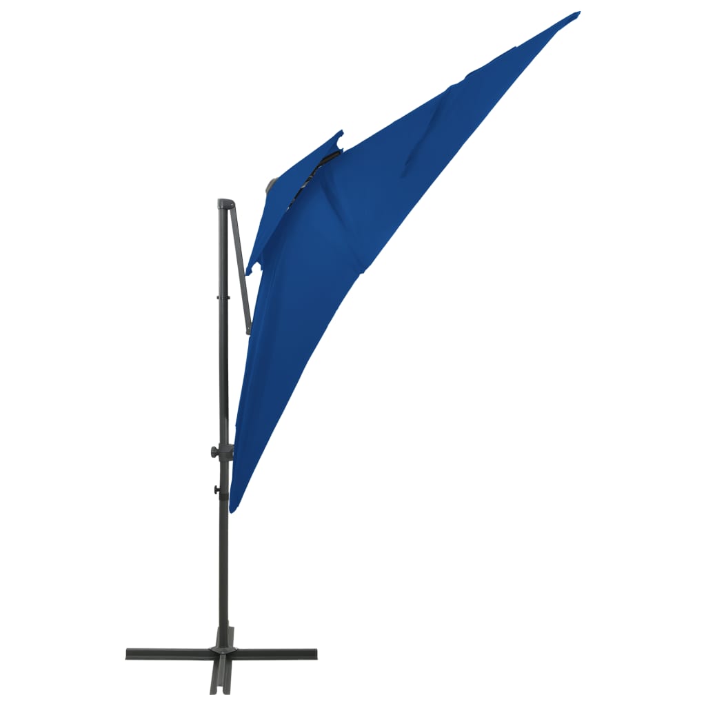 Zweefparasol met dubbel dak 250x250 cm azuurblauw is nu te koop bij PeponiXL, paradijselijk wonen!