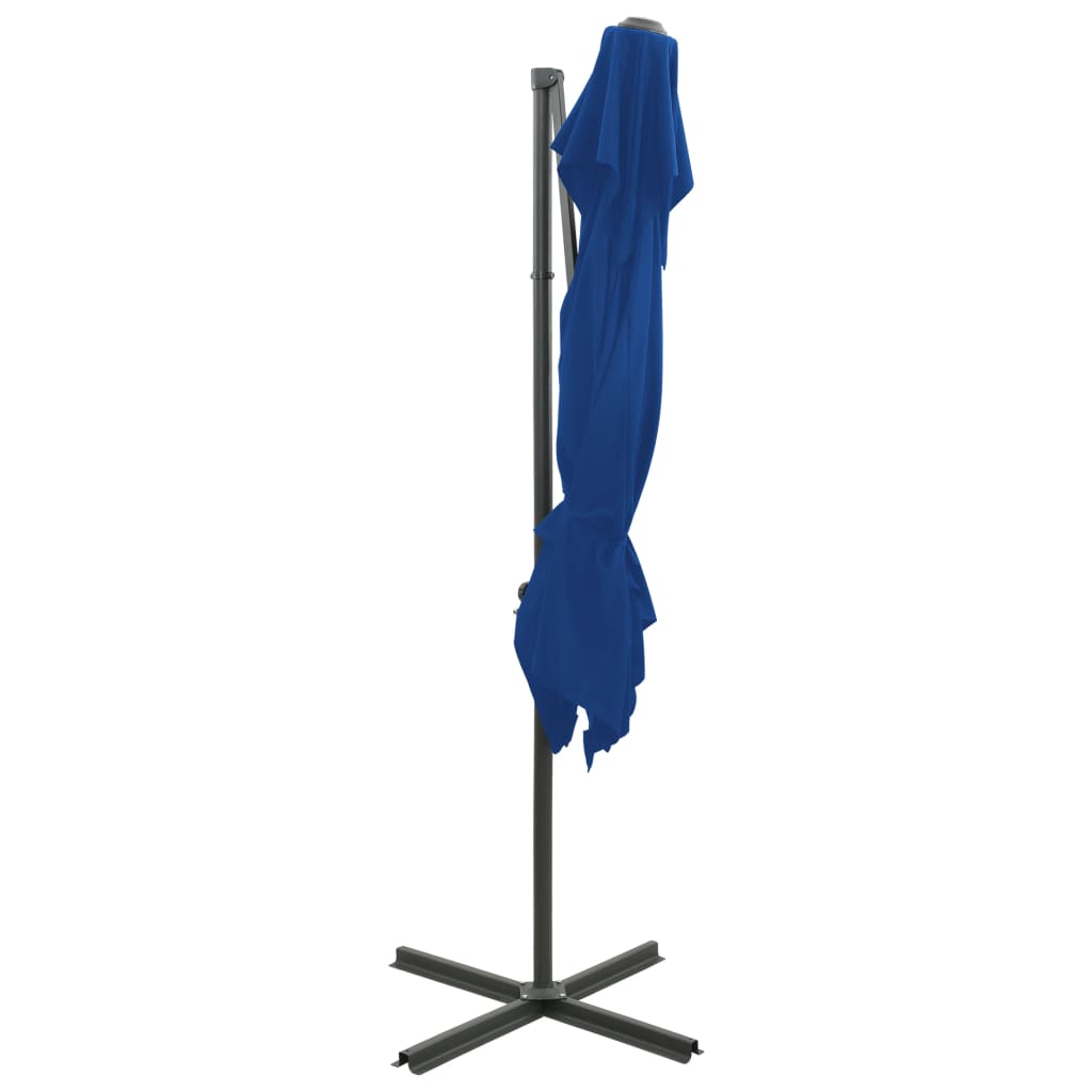 Zweefparasol met dubbel dak 250x250 cm azuurblauw is nu te koop bij PeponiXL, paradijselijk wonen!