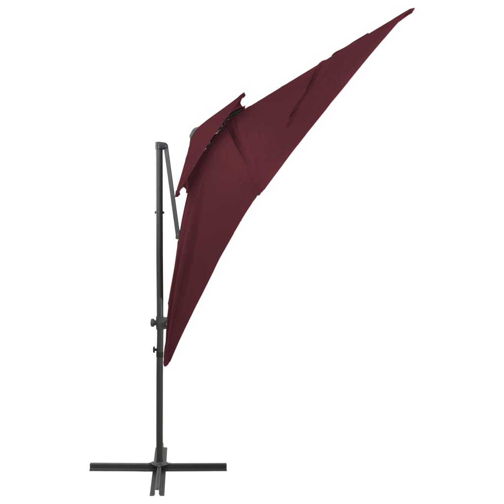 Zweefparasol met dubbel dak 250x250 cm bordeauxrood is nu te koop bij PeponiXL, paradijselijk wonen!