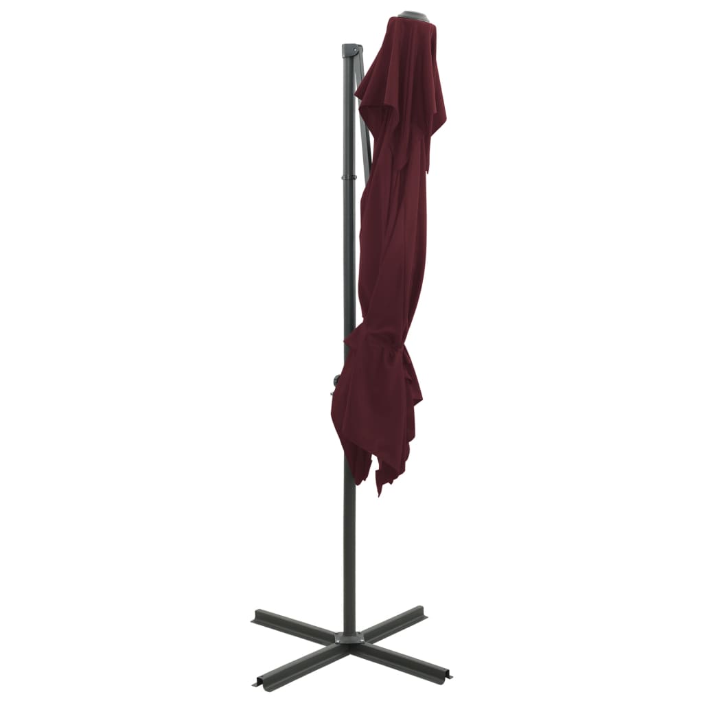 Zweefparasol met dubbel dak 250x250 cm bordeauxrood is nu te koop bij PeponiXL, paradijselijk wonen!