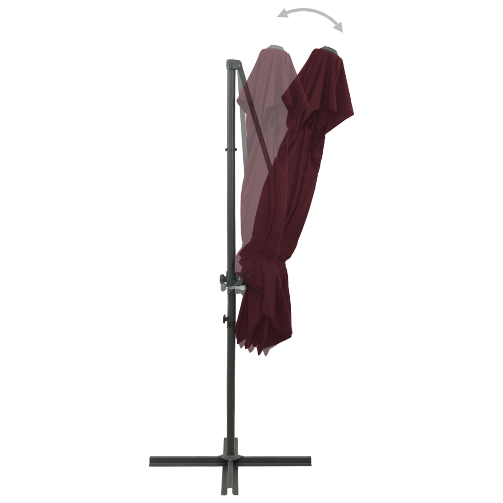 Zweefparasol met dubbel dak 250x250 cm bordeauxrood is nu te koop bij PeponiXL, paradijselijk wonen!