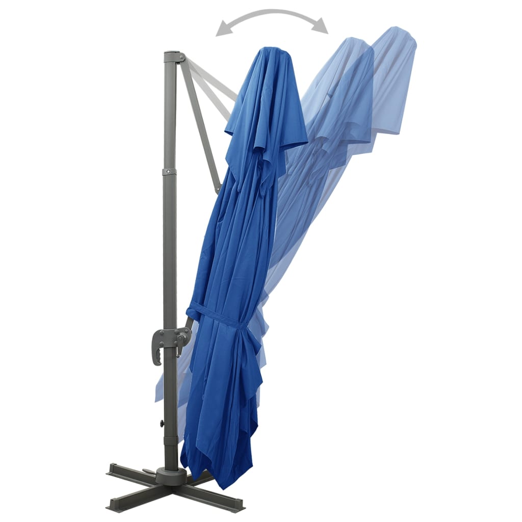 Zweefparasol met dubbel dak 400x300 cm azuurblauw is nu te koop bij PeponiXL, paradijselijk wonen!