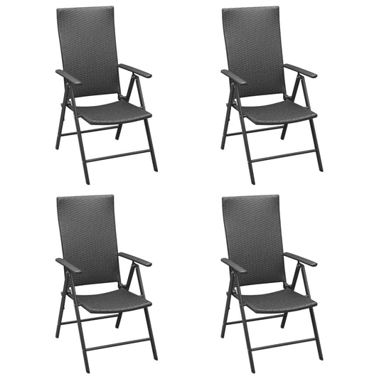 Tuinstoelen 4 st poly rattan zwart is nu te koop bij PeponiXL, paradijselijk wonen!
