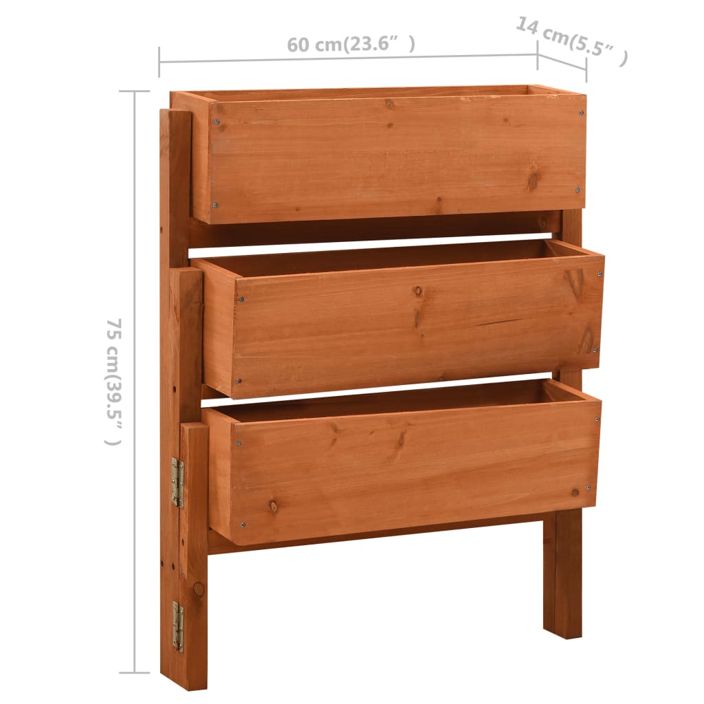 Plantenbak inklapbaar 60x14x75 cm massief vurenhout oranje is nu te koop bij PeponiXL, paradijselijk wonen!