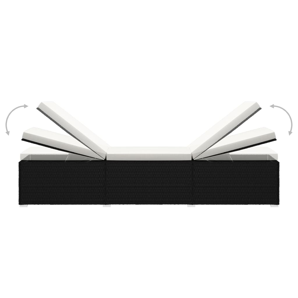 3-delige Ligbeddenset met theetafel poly rattan zwart is nu te koop bij PeponiXL, paradijselijk wonen!
