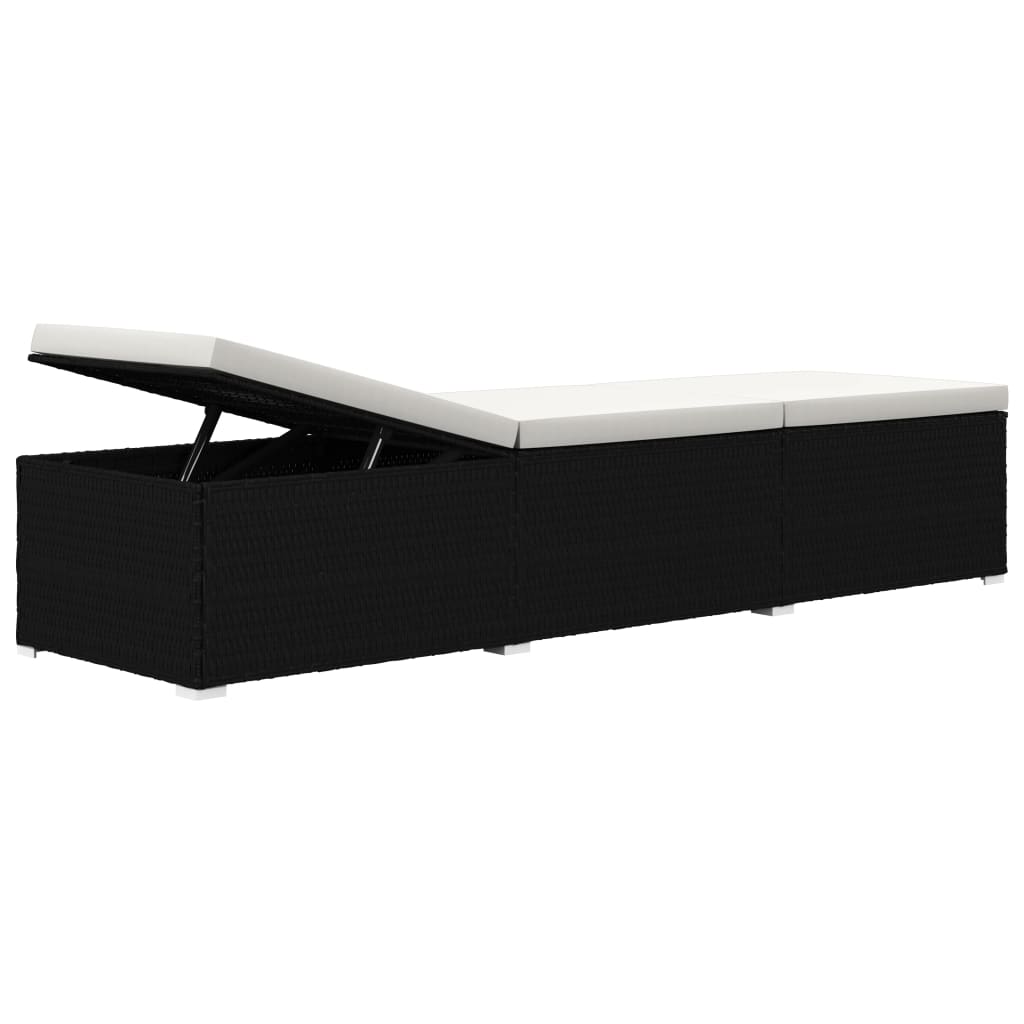 3-delige Ligbeddenset met theetafel poly rattan zwart is nu te koop bij PeponiXL, paradijselijk wonen!