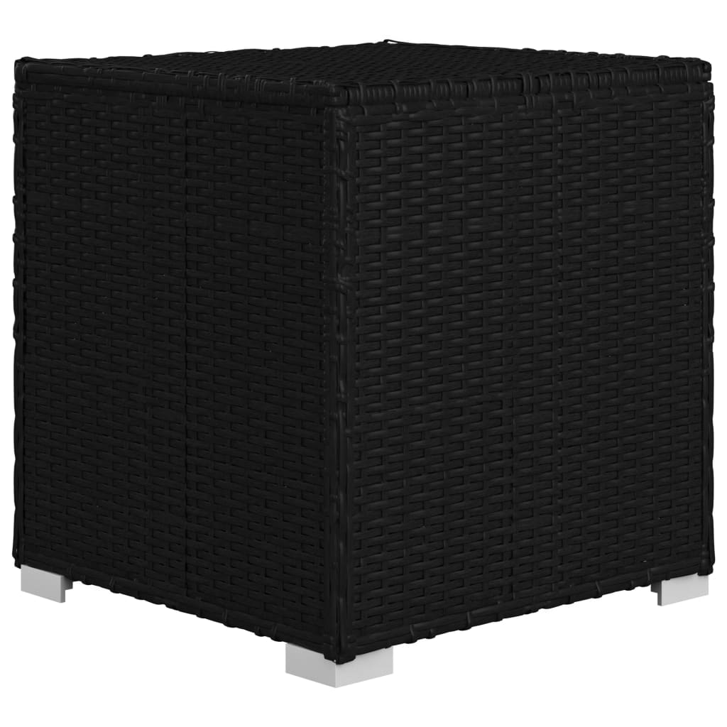 3-delige Ligbeddenset met theetafel poly rattan zwart is nu te koop bij PeponiXL, paradijselijk wonen!