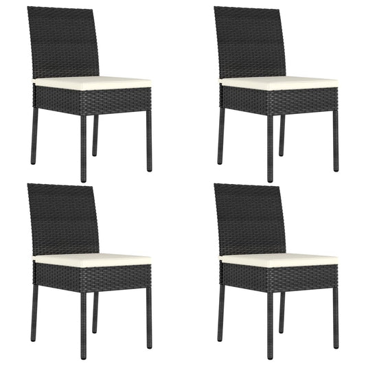 Tuinstoelen 4 st poly rattan zwart is nu te koop bij PeponiXL, paradijselijk wonen!