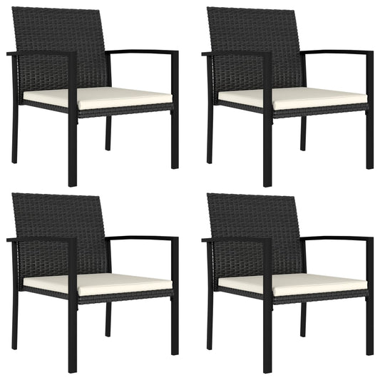 Tuinstoelen 4 st poly rattan zwart is nu te koop bij PeponiXL, paradijselijk wonen!