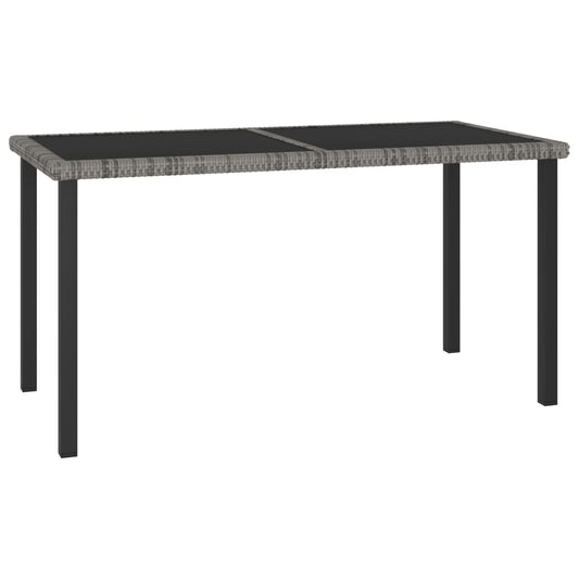 Tuintafel 140x70x73 cm poly rattan grijs is nu te koop bij PeponiXL, paradijselijk wonen!