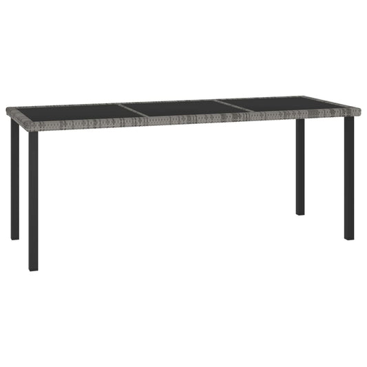 Tuintafel 180x70x73 cm poly rattan grijs is nu te koop bij PeponiXL, paradijselijk wonen!