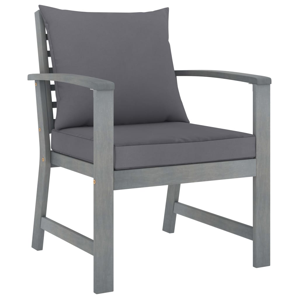 5-delige Loungeset met kussens massief acaciahout grijs is nu te koop bij PeponiXL, paradijselijk wonen!