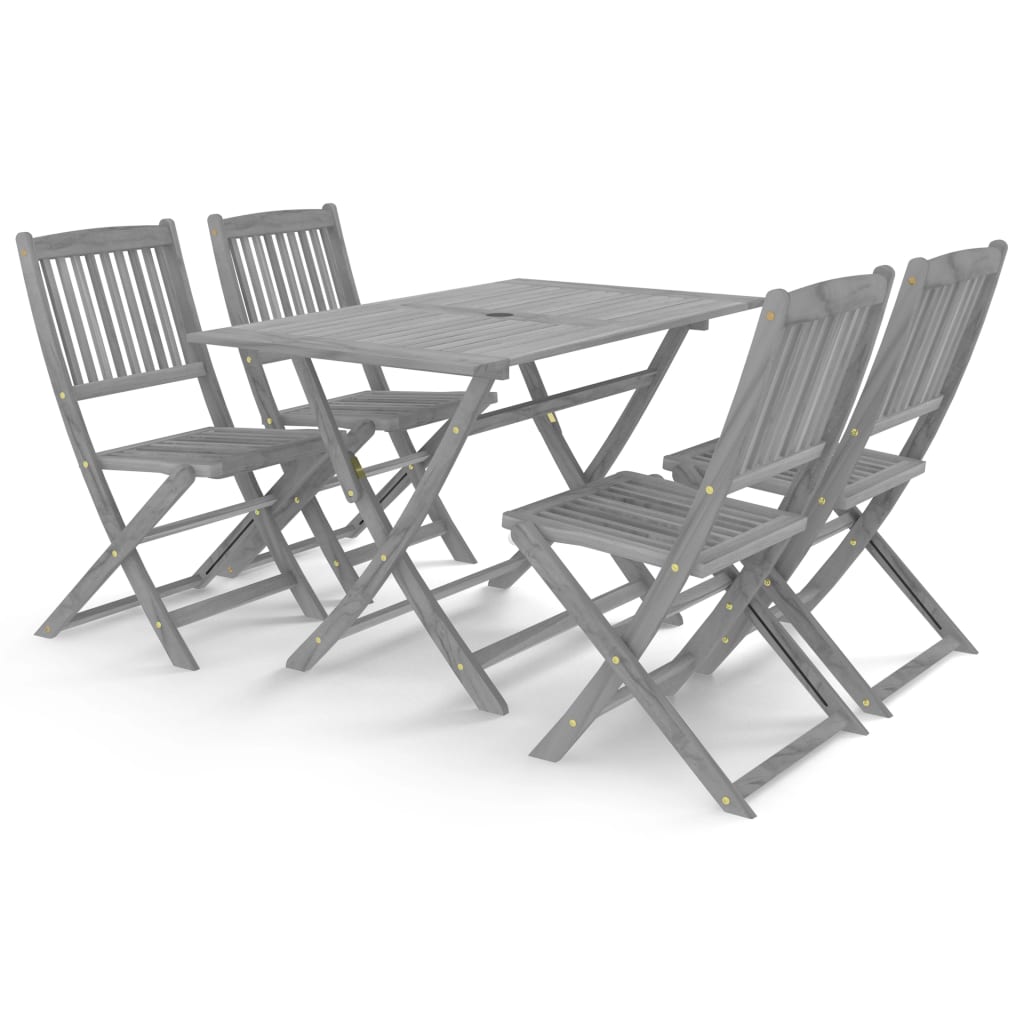 5-delige Tuinset massief acaciahout grijs is nu te koop bij PeponiXL, paradijselijk wonen!
