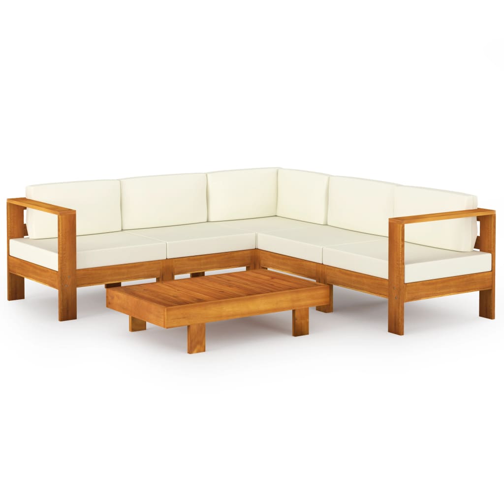 6-delige tuinloungeset met kussens 100x60 cm acaciahout is nu te koop bij PeponiXL, paradijselijk wonen!