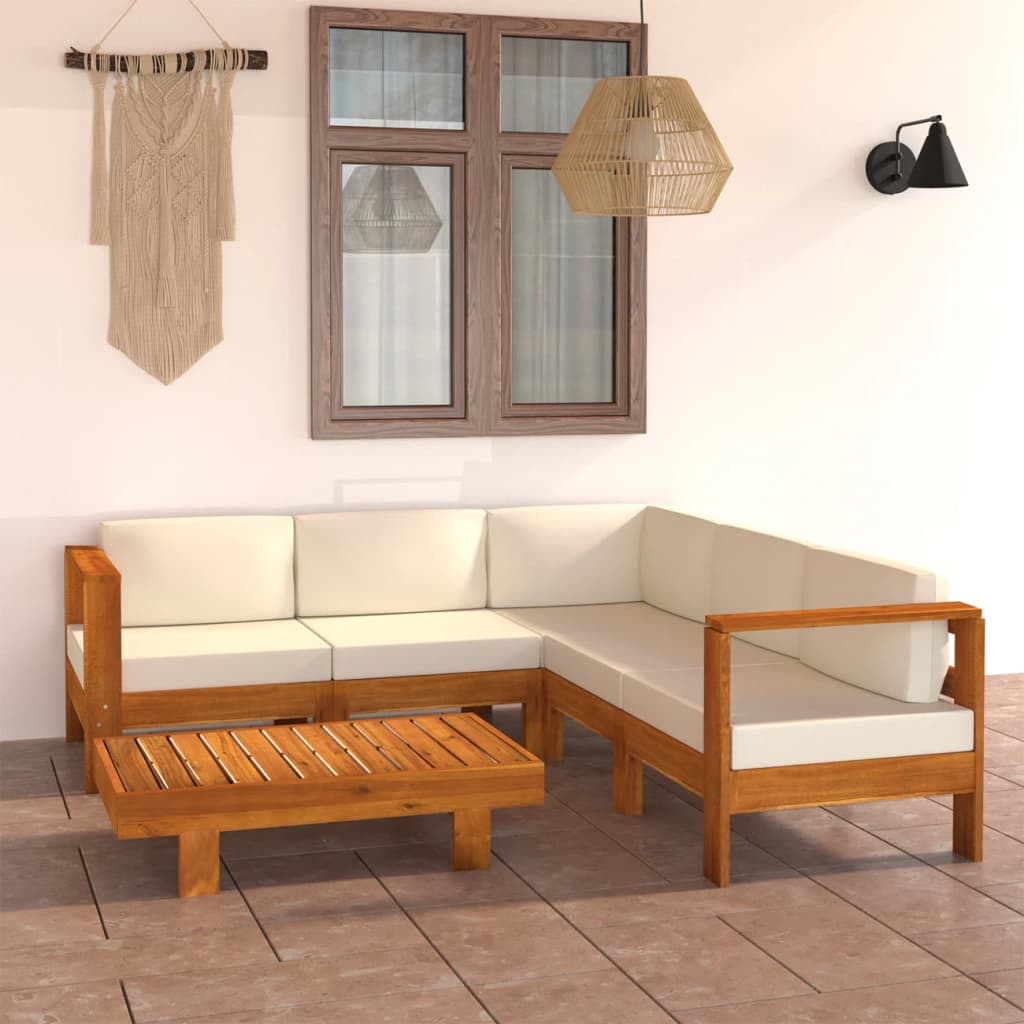 6-delige tuinloungeset met kussens 100x60 cm acaciahout is nu te koop bij PeponiXL, paradijselijk wonen!
