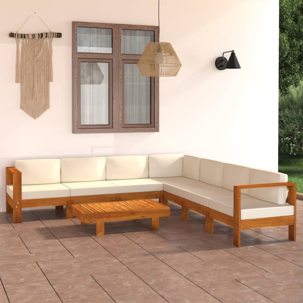 8-delige tuinloungeset met kussens 100x60 cm acaciahout is nu te koop bij PeponiXL, paradijselijk wonen!