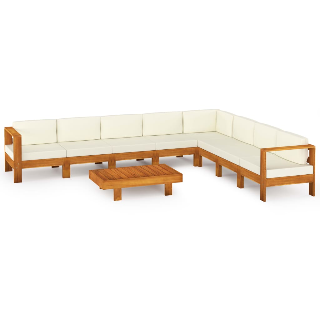 9-delige tuinloungeset met kussens 100x60 cm acaciahout is nu te koop bij PeponiXL, paradijselijk wonen!