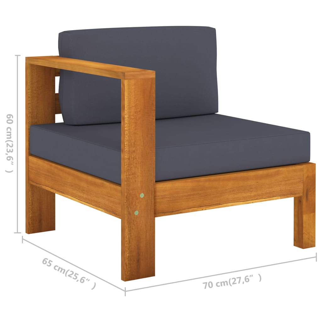 7-delige Loungeset met donkergrijze kussens acaciahout is nu te koop bij PeponiXL, paradijselijk wonen!