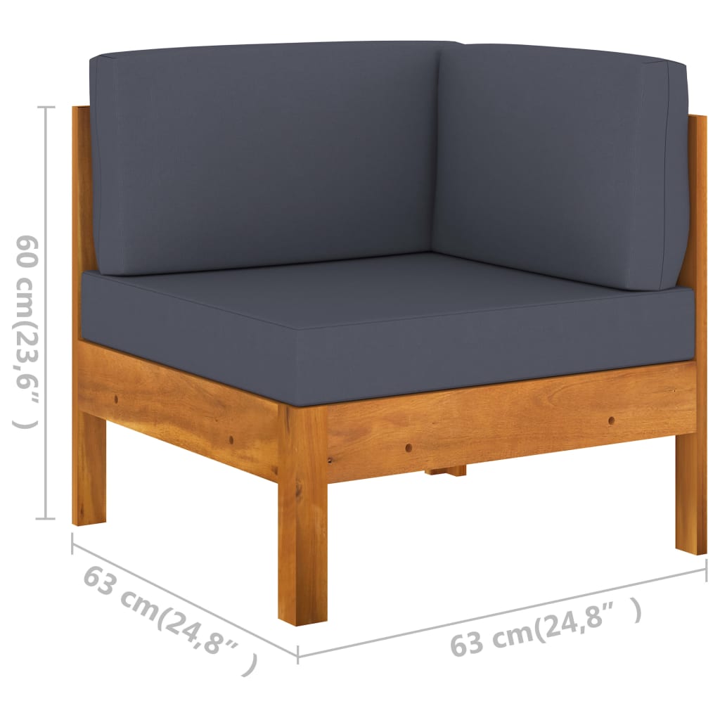 7-delige Loungeset met donkergrijze kussens acaciahout is nu te koop bij PeponiXL, paradijselijk wonen!