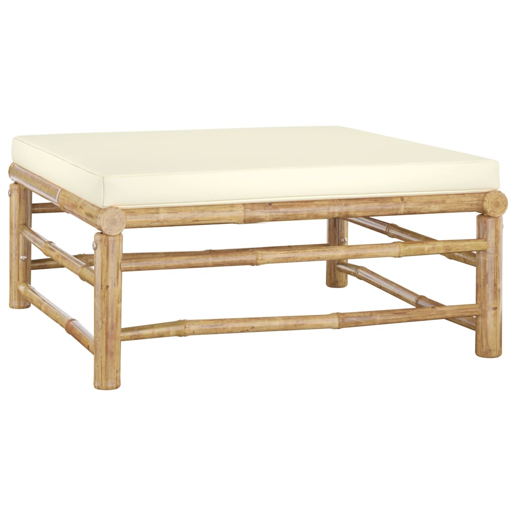 5-delige Loungeset met crèmewitte kussens bamboe is nu te koop bij PeponiXL, paradijselijk wonen!