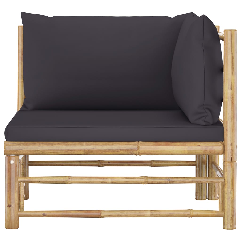 2-delige Loungeset met kussens bamboe donkergrijs is nu te koop bij PeponiXL, paradijselijk wonen!