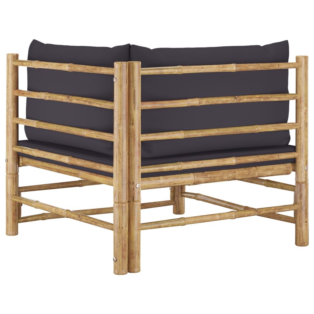 2-delige Loungeset met kussens bamboe donkergrijs is nu te koop bij PeponiXL, paradijselijk wonen!
