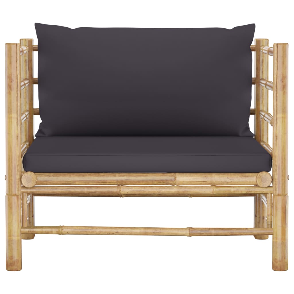 5-delige Loungeset met donkergrijze kussens bamboe is nu te koop bij PeponiXL, paradijselijk wonen!
