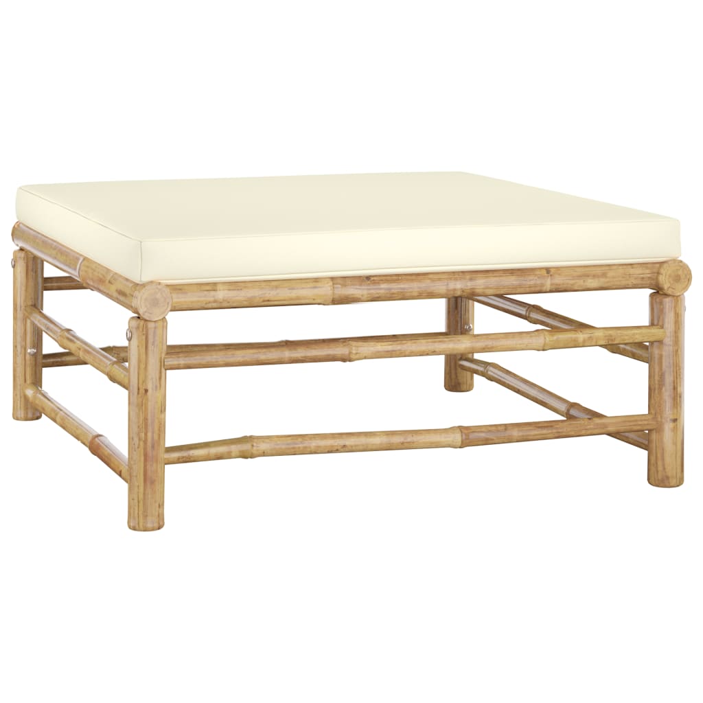 9-delige Loungeset met crèmewitte kussens bamboe is nu te koop bij PeponiXL, paradijselijk wonen!