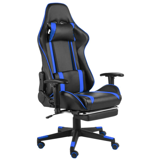 Gamestoel draaibaar met voetensteun PVC blauw is nu te koop bij PeponiXL, paradijselijk wonen!