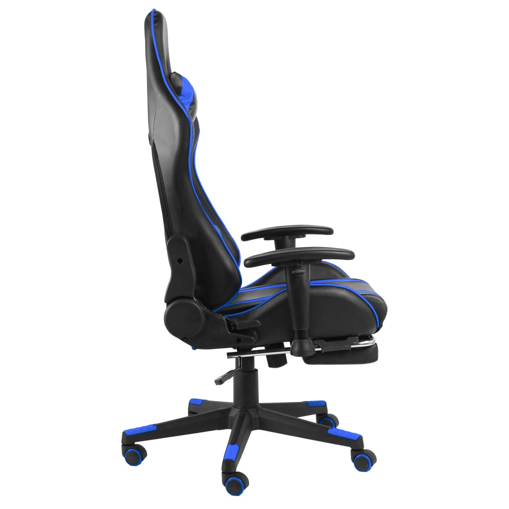 Gamestoel draaibaar met voetensteun PVC blauw is nu te koop bij PeponiXL, paradijselijk wonen!