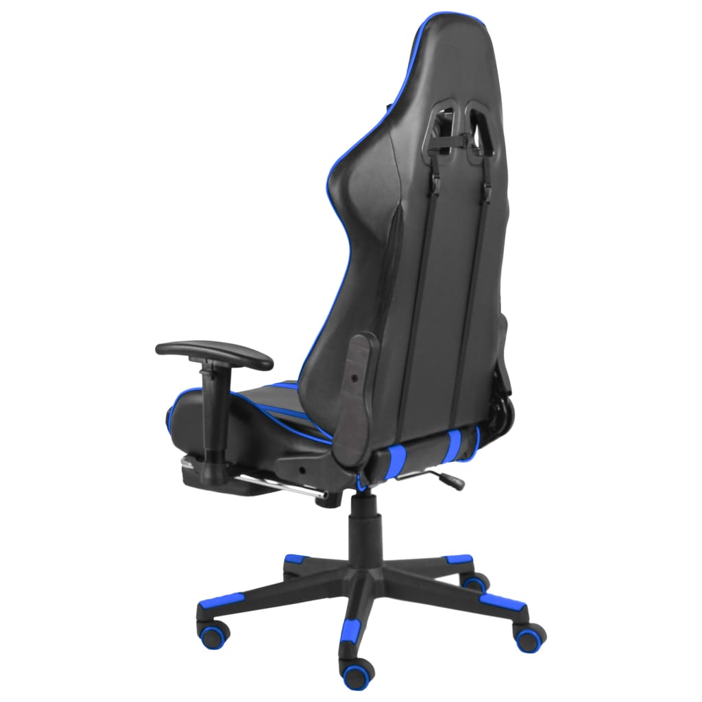 Gamestoel draaibaar met voetensteun PVC blauw is nu te koop bij PeponiXL, paradijselijk wonen!