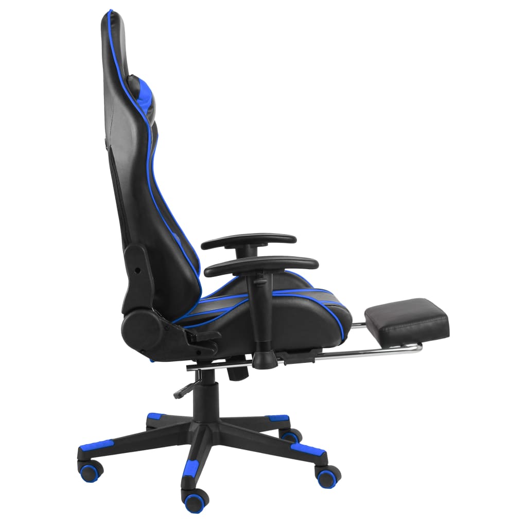 Gamestoel draaibaar met voetensteun PVC blauw is nu te koop bij PeponiXL, paradijselijk wonen!