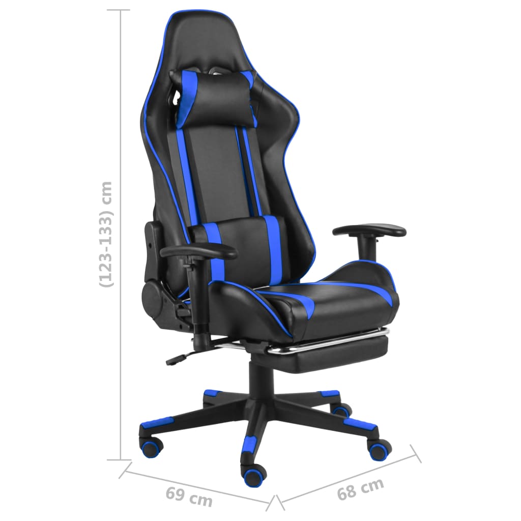 Gamestoel draaibaar met voetensteun PVC blauw is nu te koop bij PeponiXL, paradijselijk wonen!