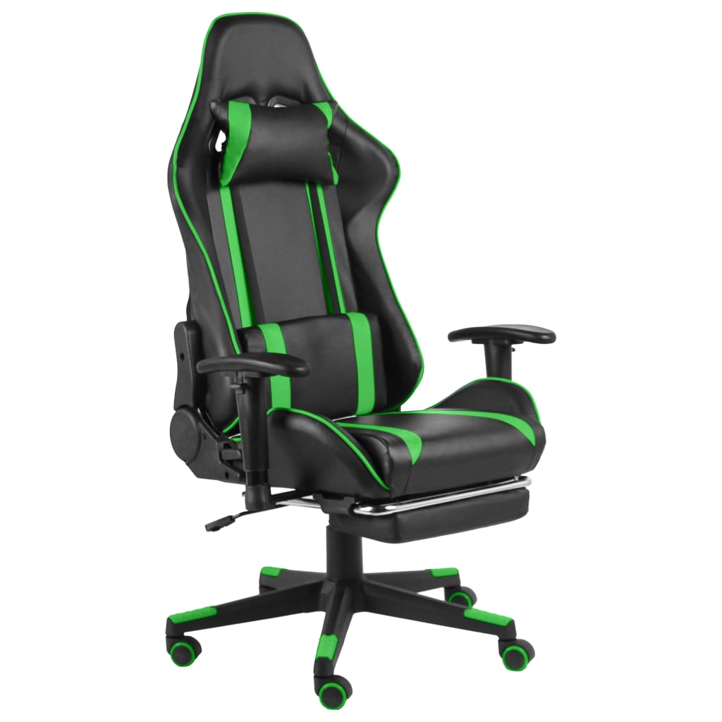 Gamestoel draaibaar met voetensteun PVC groen is nu te koop bij PeponiXL, paradijselijk wonen!