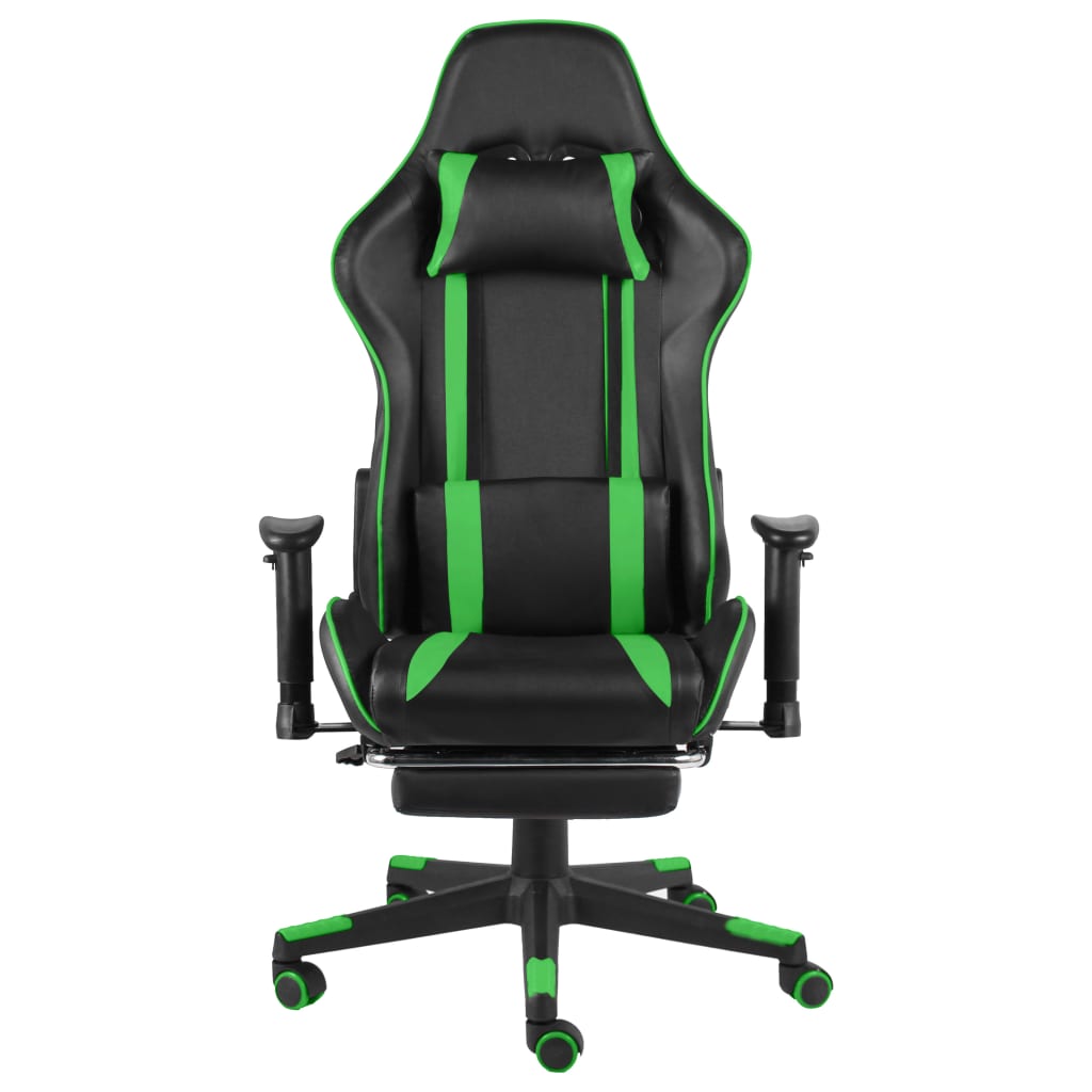 Gamestoel draaibaar met voetensteun PVC groen is nu te koop bij PeponiXL, paradijselijk wonen!