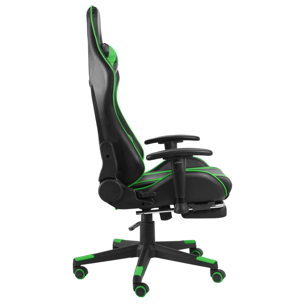 Gamestoel draaibaar met voetensteun PVC groen is nu te koop bij PeponiXL, paradijselijk wonen!