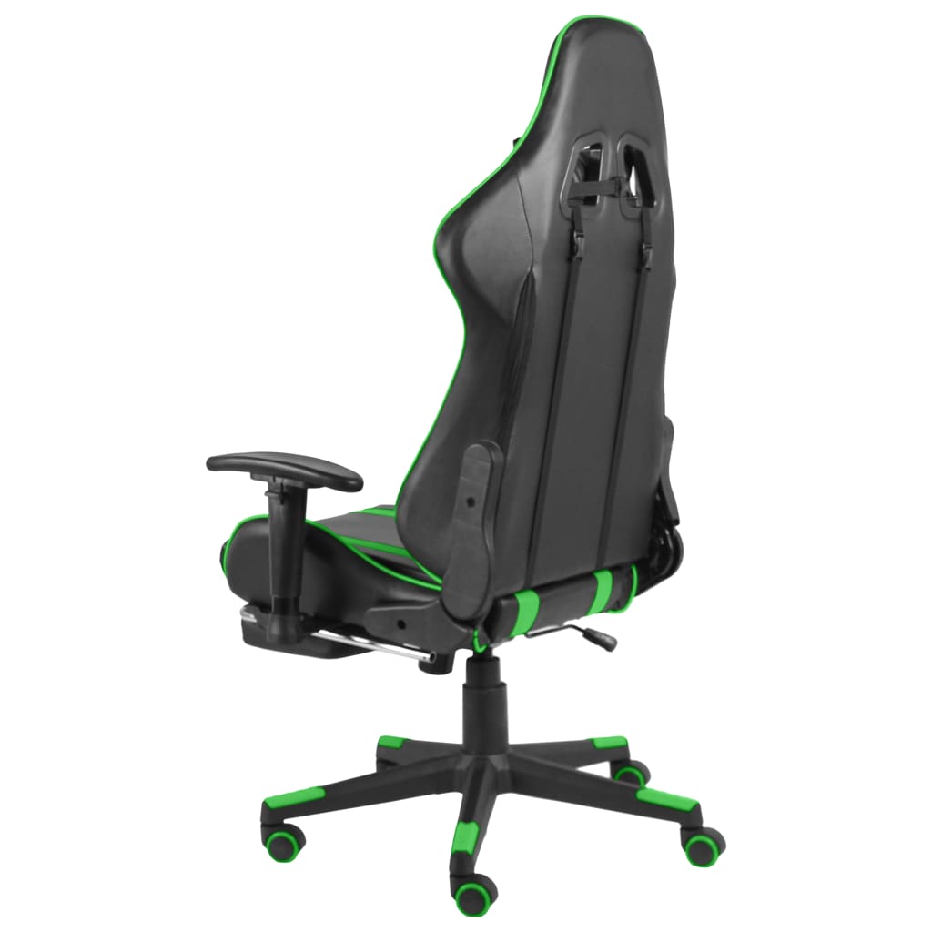 Gamestoel draaibaar met voetensteun PVC groen is nu te koop bij PeponiXL, paradijselijk wonen!