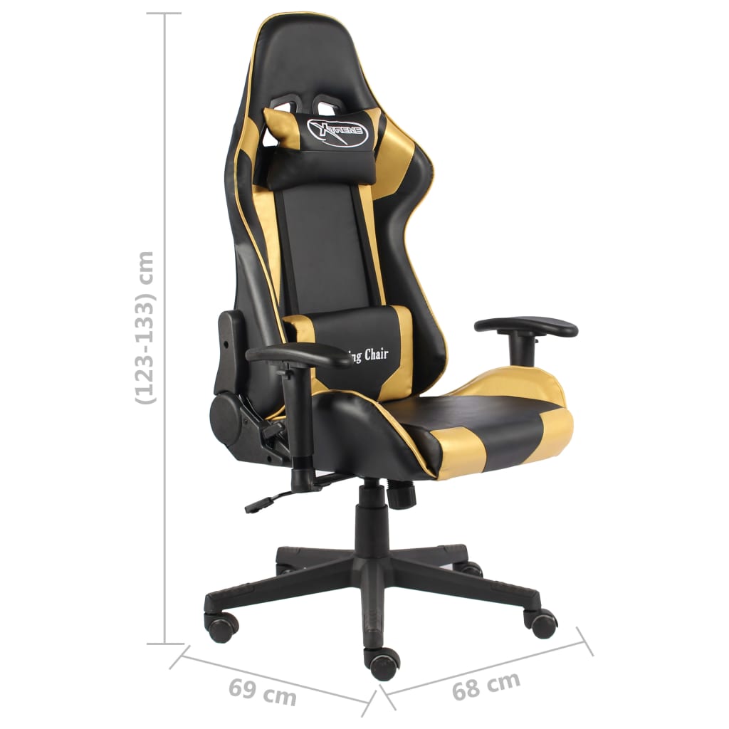 Gamestoel draaibaar PVC goudkleurig is nu te koop bij PeponiXL, paradijselijk wonen!