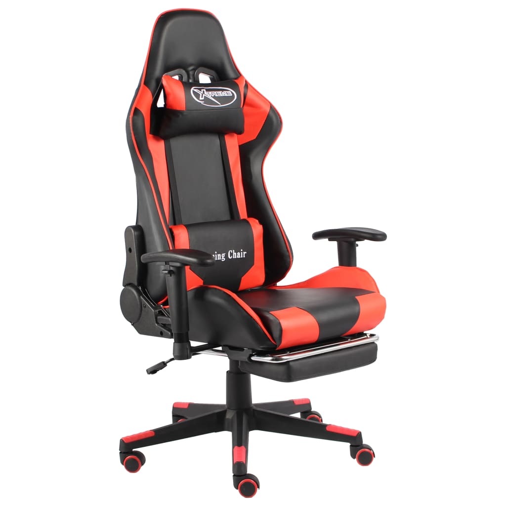Gamestoel draaibaar met voetensteun PVC rood is nu te koop bij PeponiXL, paradijselijk wonen!